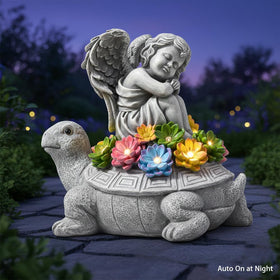 Tooyuart Angel Turtle statue on windowsill, compact indoor display.