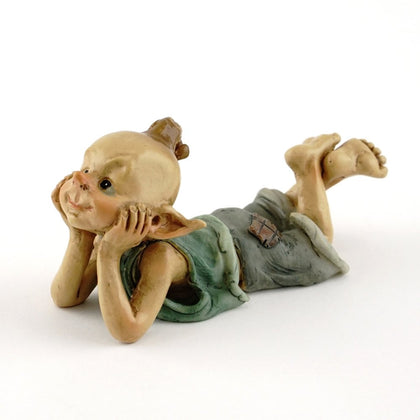 Top Collection miniature fairy thought statue in blue adds whimsical charm to outdoor or indoor displays.