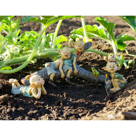 Top Collection miniature fairy thought statue in white flesh suits bright spots in terrariums and tabletops.