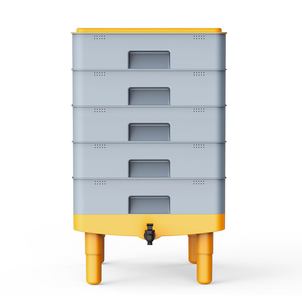 Top Xian 5-layer tray stack demonstrates compact multi-stage composting in small spaces.