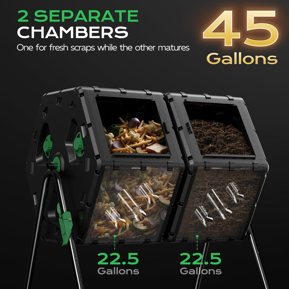 Top Xian compost tumbler elevated base reducing bending during use