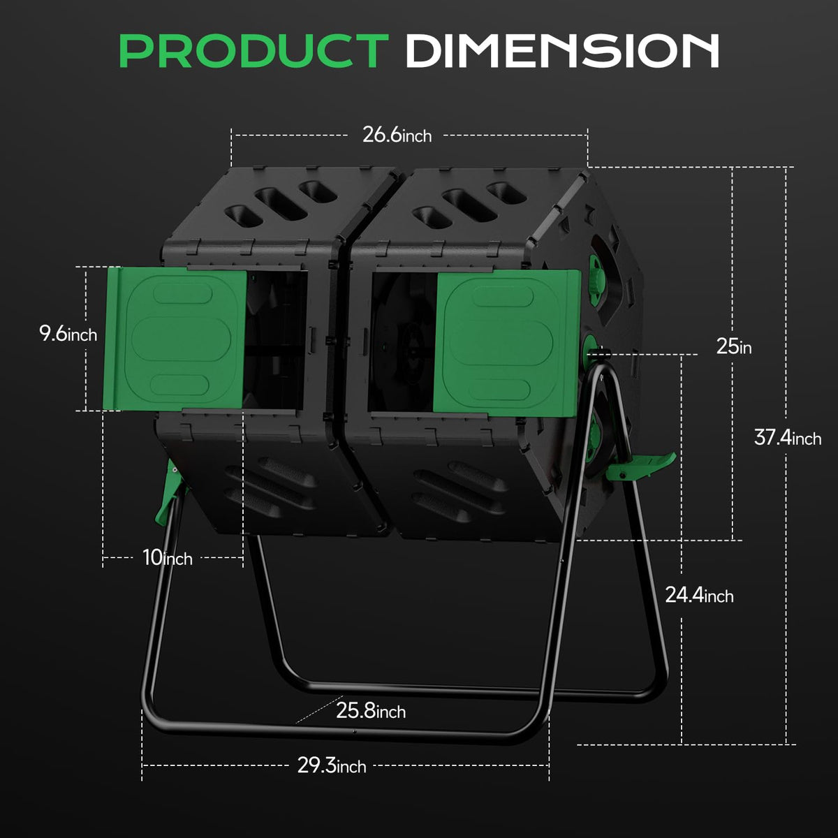 Top Xian compost tumbler sturdy base withstands heavy loads in any weather