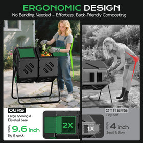 Top Xian compost tumbler adjustable ventilation controlling moisture and odor