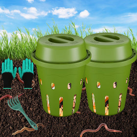 TOP XIAN inground worm composter lid ventilation shows airflow for efficient composting