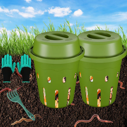TOP XIAN inground worm composter lid ventilation shows airflow for efficient composting