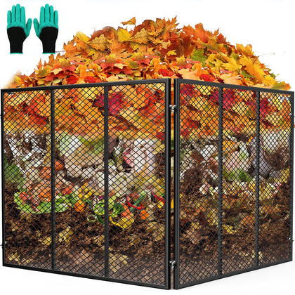 Top Xian large compost bin front view showing ample capacity for yard waste