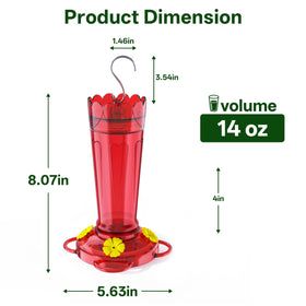 TOP XIAN red-base hummingbird feeder stands out in the yard