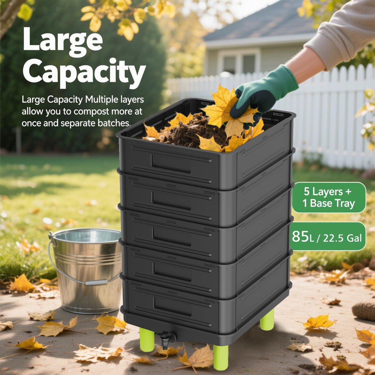 TOP XIAN worm bin suitable for indoor and outdoor vermicomposting