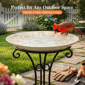 Topadorn antique-style bird bath adds garden charm and wildlife visits.