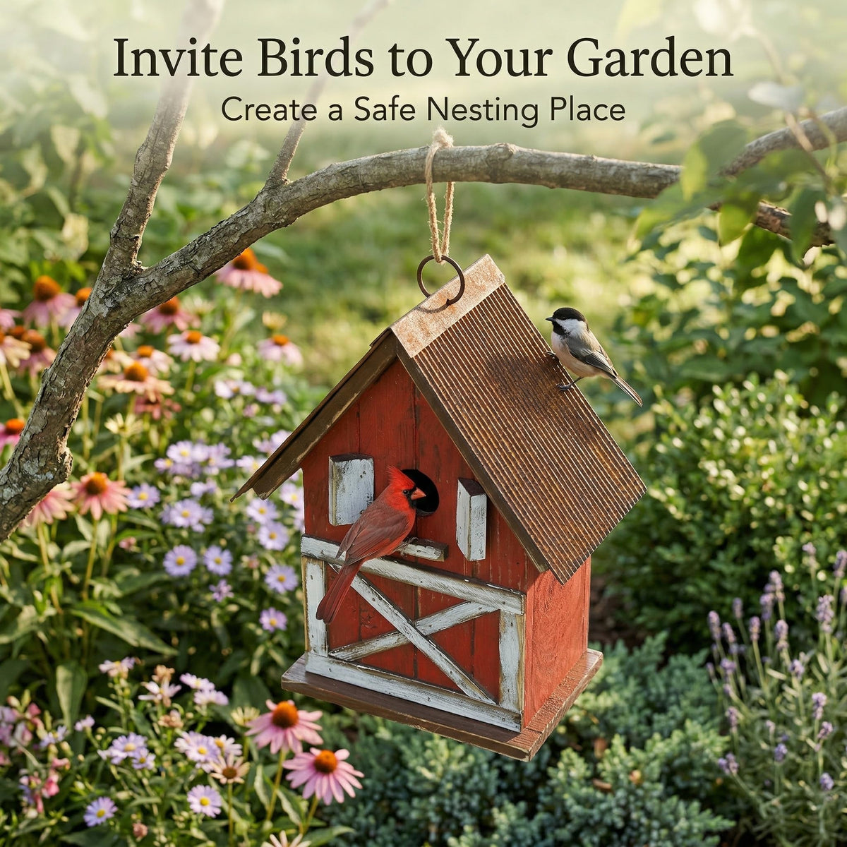 Topadorn birdhouse removable cleanout panel supports easy seasonal maintenance.