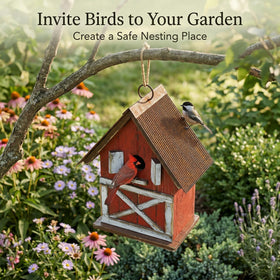 Topadorn birdhouse removable cleanout panel supports easy seasonal maintenance.
