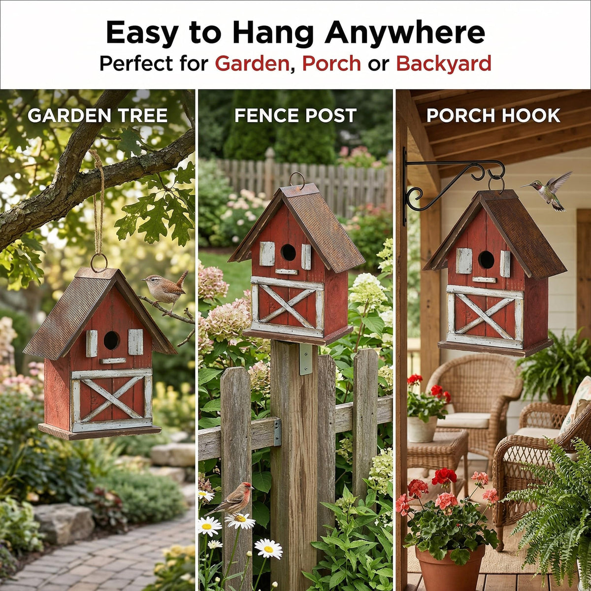 Topadorn birdhouse 1.25-inch entrance suits chickadees and wrens.