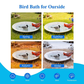 Topadorn durable outdoor bird bath supports long-lasting garden use.