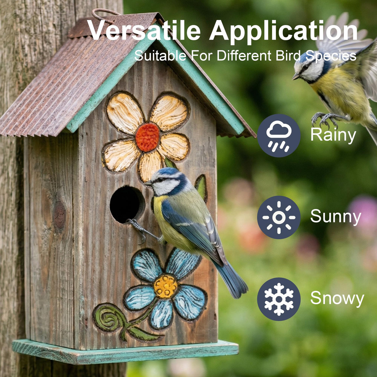 Topadorn deck birdhouse round wooden design adds charm to patio spaces