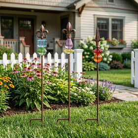 Topadorn galvanized flower pick stake brightens balconies