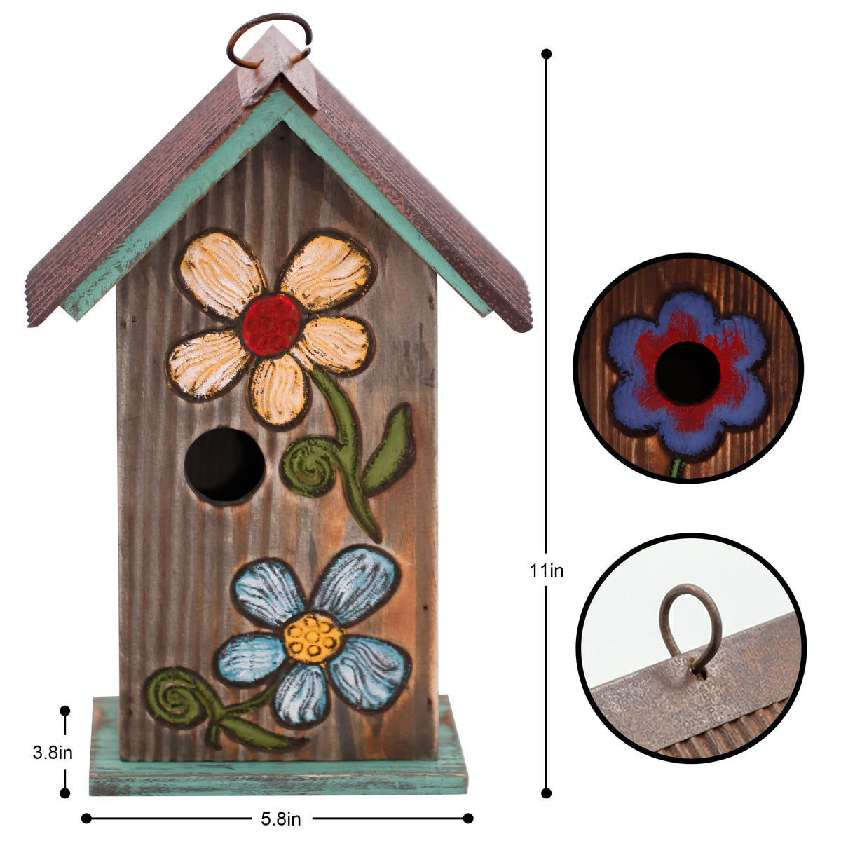 Topadorn hoop hanging birdhouse easy to hang on porch or tree