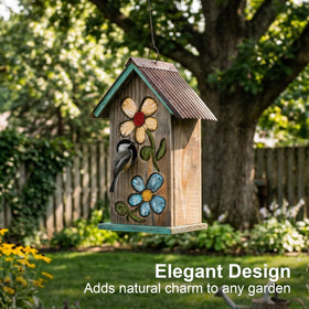 Topadorn yard porch birdhouse carved decor enhances outdoor aesthetics