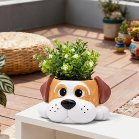 Toparad resin planter works as a centerpiece or desk decor.