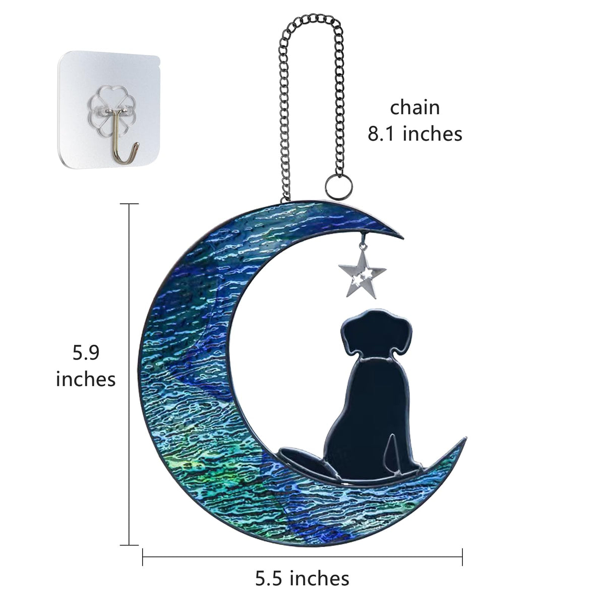 Toparad dog suncatcher window display hangs proudly on wall indoors