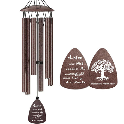 Topbry memorial wind chime with bronze engraving for lasting remembrance