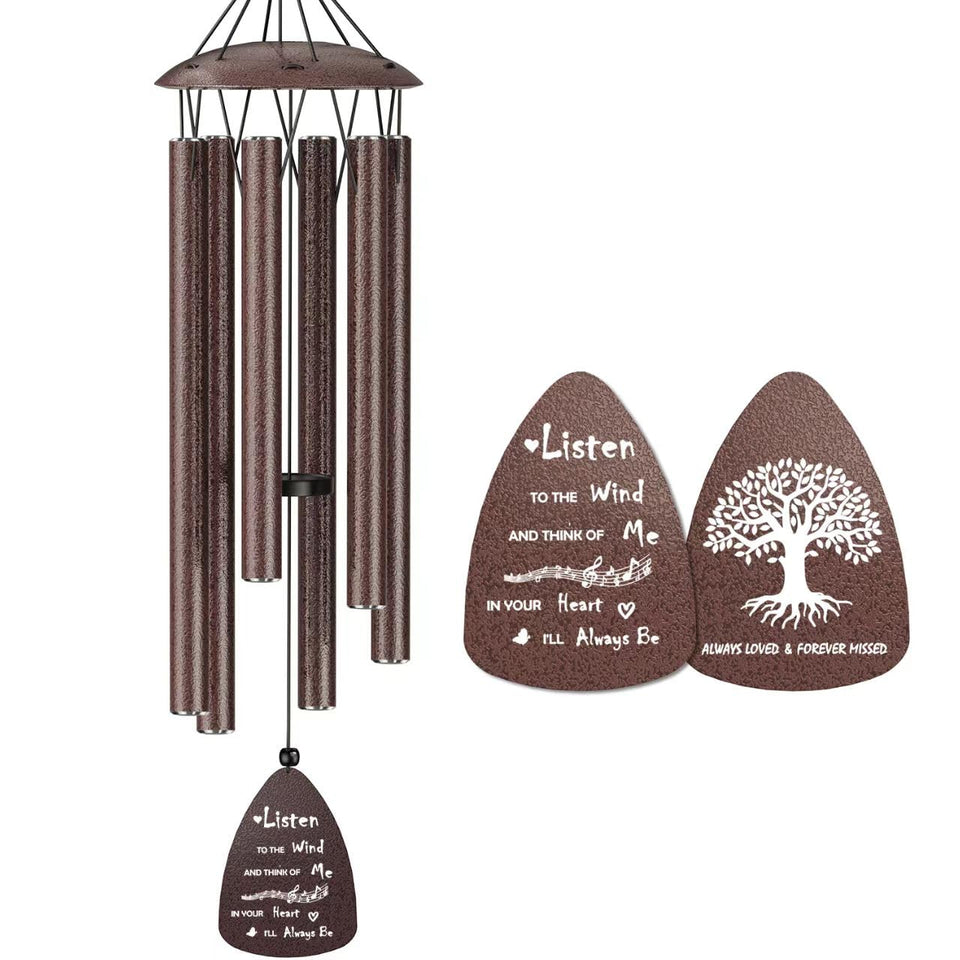 Topbry memorial wind chime with bronze engraving for lasting remembrance