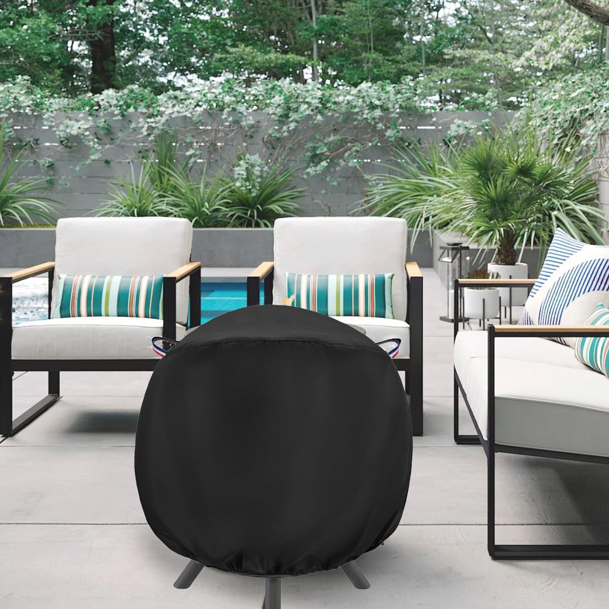 Topcover fire pit cover easy-clean surface for quick maintenance.
