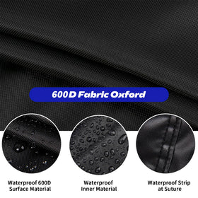 Topcover fire pit cover PU coating close-up highlights water resistance.