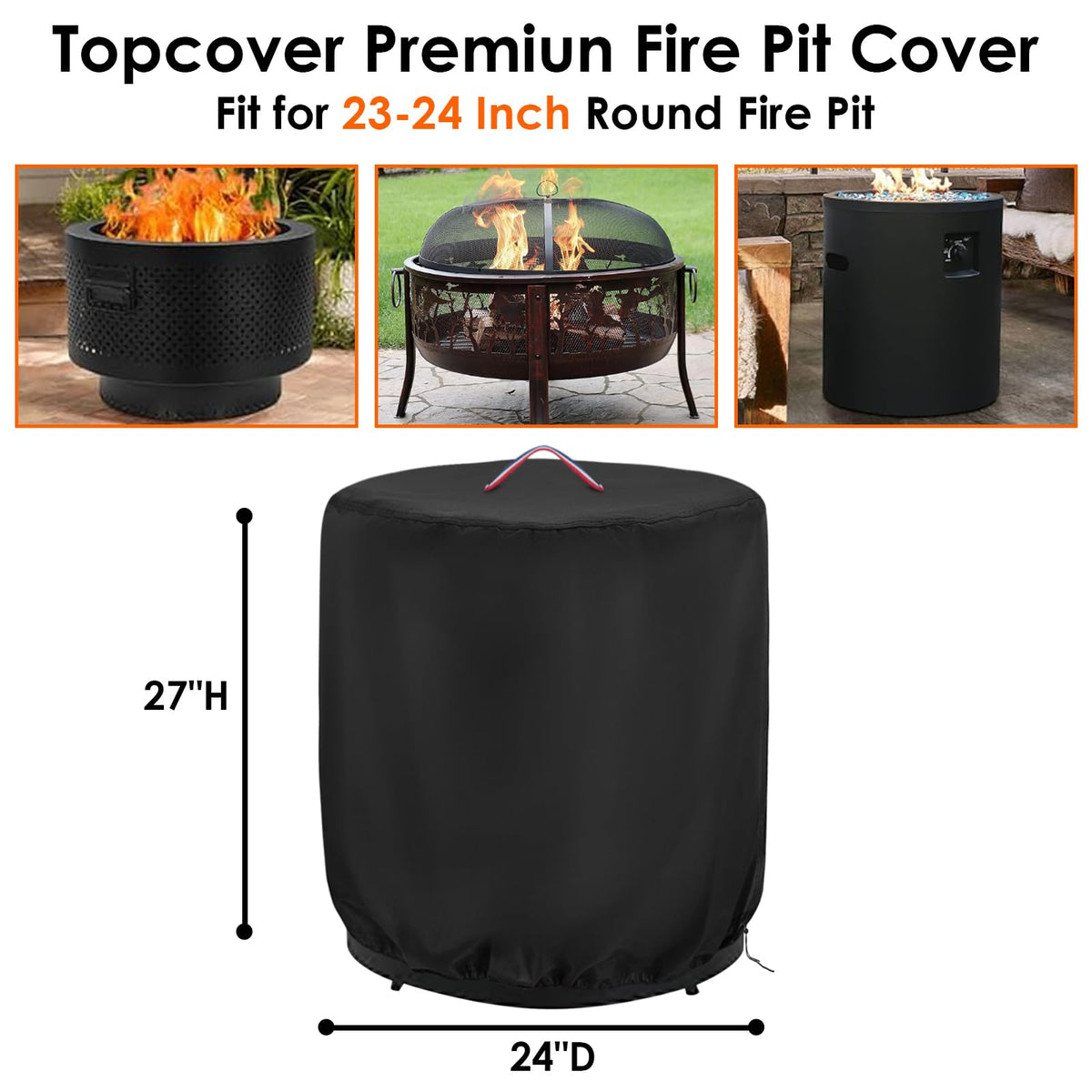 Topcover windproof design with bottom drawstring keeps the cover secure on windy days