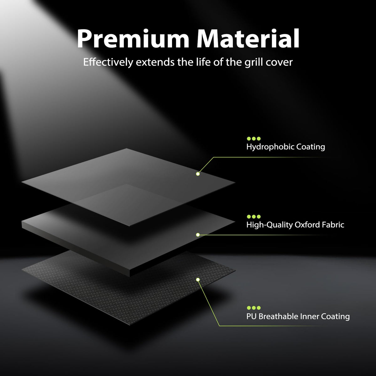 Topcrown windproof design with adjustable straps keeps the cover secured