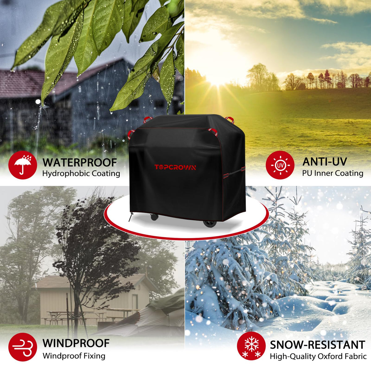 Topcrown reflective handles aid night visibility and placement