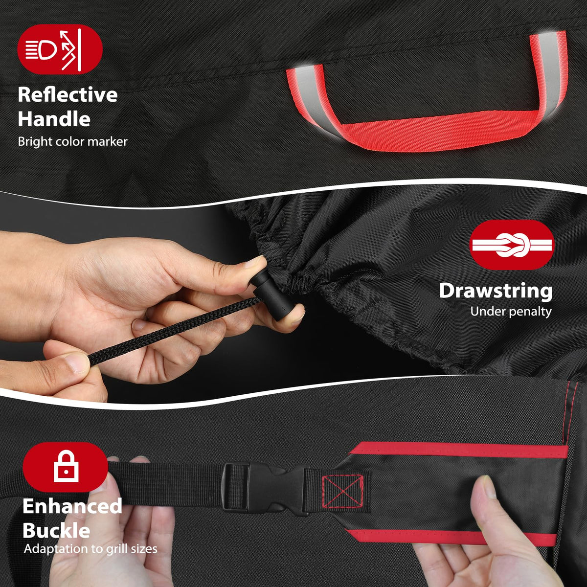 Topcrown grill cover includes reflective handles for better visibility in low light.