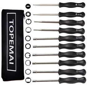 TOPEMAI carburetor tool kit overview showing the full 10-piece set for 2-cycle engines