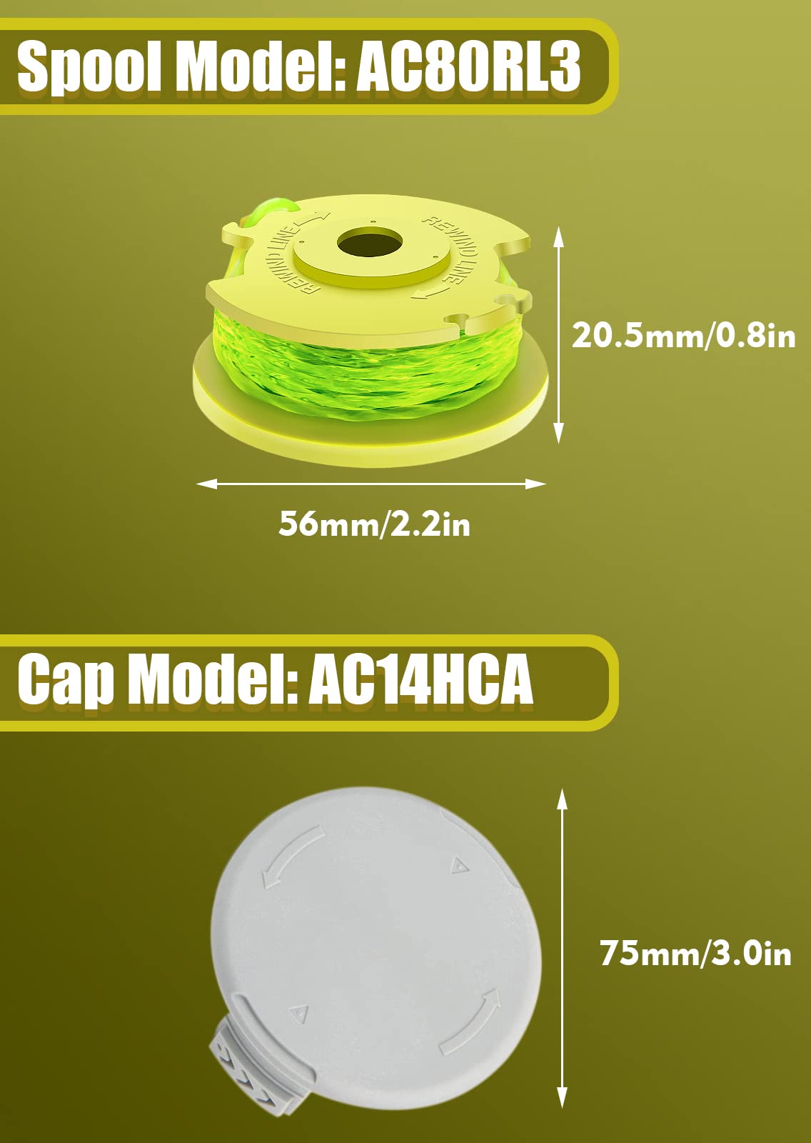 TOPEMAI cordless trimmer replacement spool aids reliable edge trimming.
