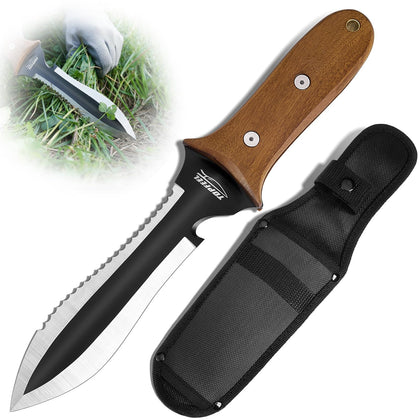 Topfeel Hori Hori knife with 7-inch blade for precise digging and cutting.