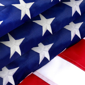 TOPFLAGS American flag 4x6 with embroidered stars for outdoor display