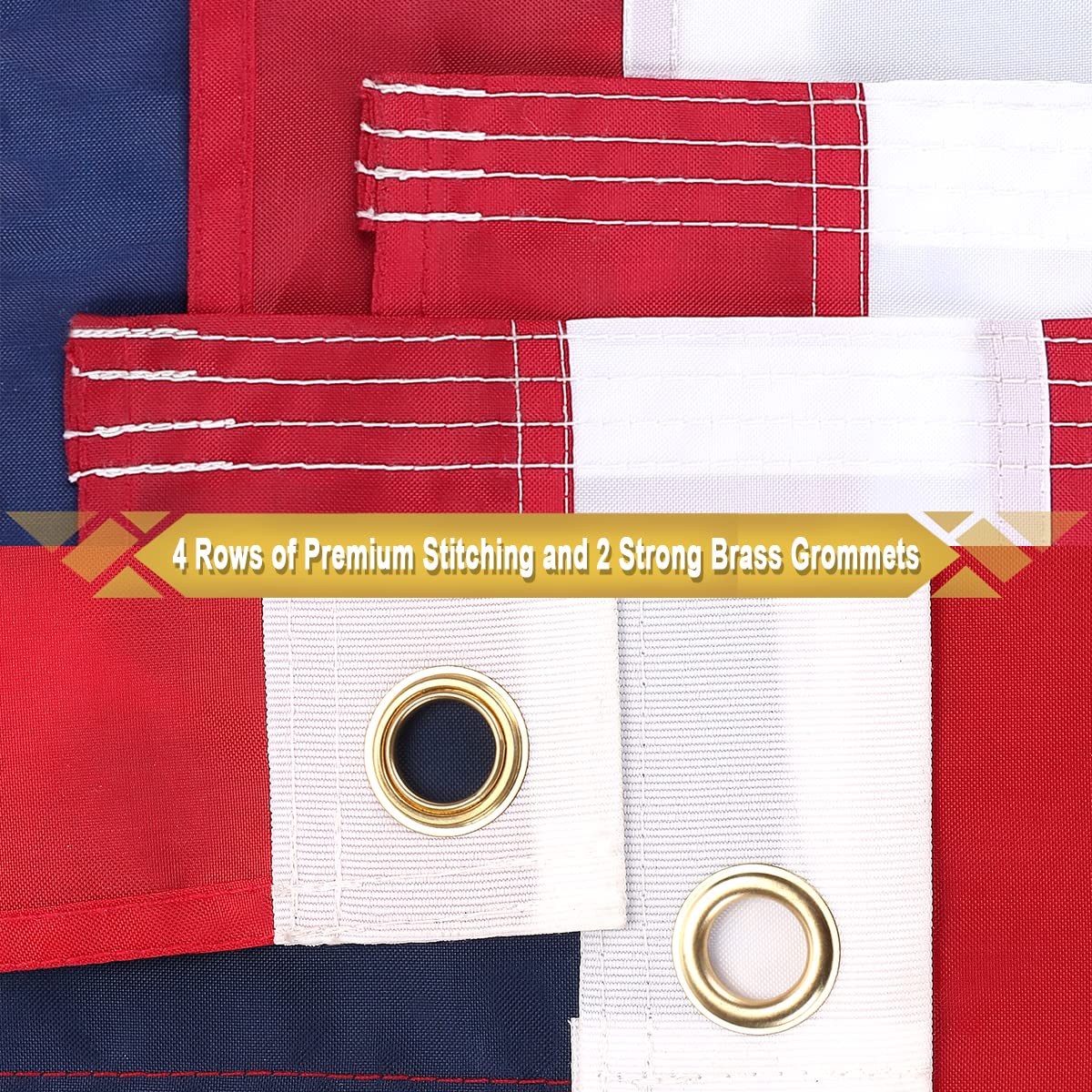 TOPFLAGS American flag 4x6 with sewn stripes for durable design