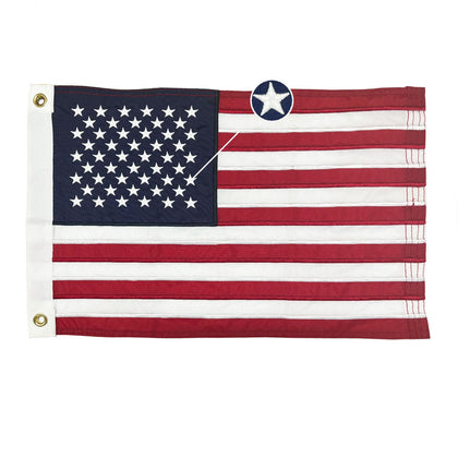 TOPFLAGS American flag boat flag with embroidered stars for durable outdoor display