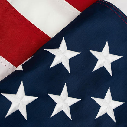 TOPFLAGS American flag with embroidered stars for durable outdoor display.