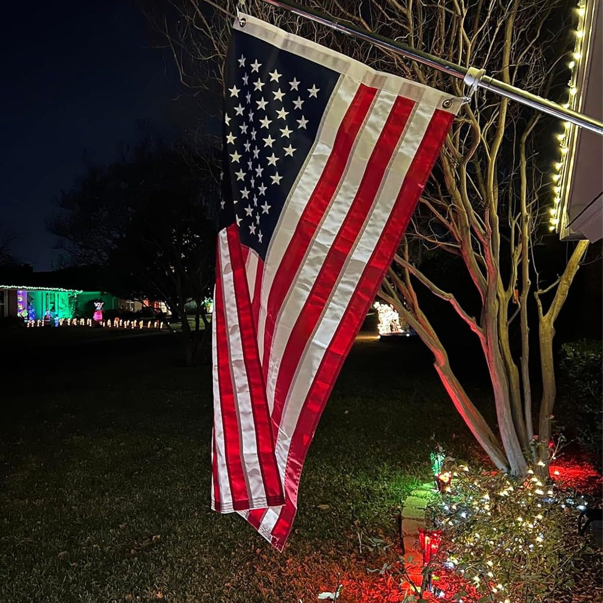 TOPFLAGS flag ideal for porch decor and patriotic holiday displays.