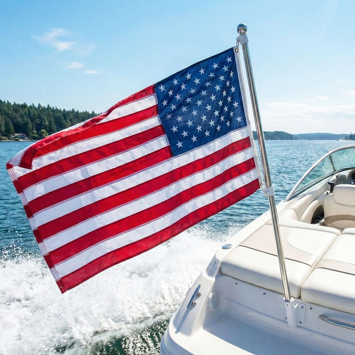 TOPFLAGS flag with sewn stripes showcasing premium craftsmanship for porch or parade.