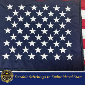 TOPFLAGS outdoor flag with canvas head and brass grommets for easy mounting