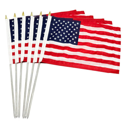 TopFLAGS small American flag on a stick, 12x18, ready for parades.