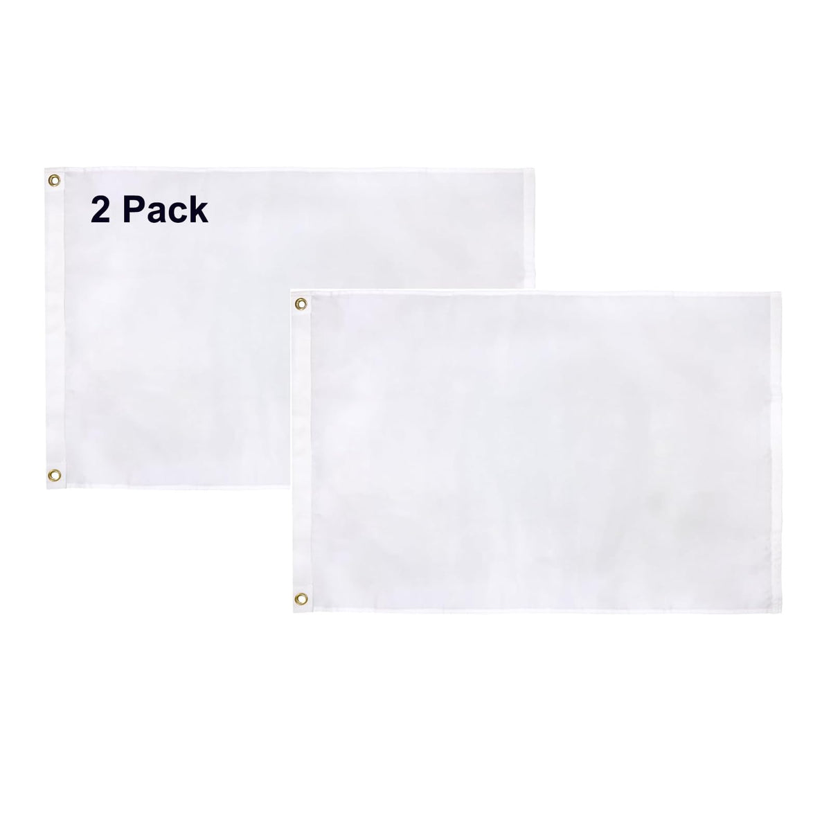 TOPFLAGS solid white flag 2x3ft laid flat to showcase durable canvas.
