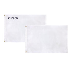 TOPFLAGS solid white flag 2x3ft laid flat to showcase durable canvas.