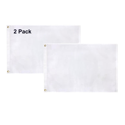 TOPFLAGS solid white flag 2x3ft laid flat to showcase durable canvas.