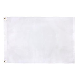 TOPFLAGS solid white flag blank canvas 2x3ft ready for customization and display.