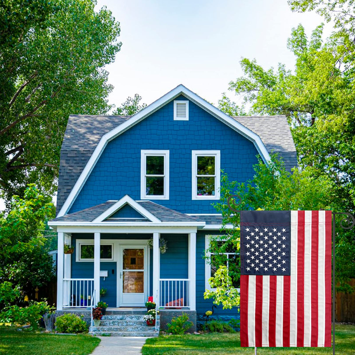 TOPFLAGS USA flag decor for outdoor celebrations, elevating curb appeal.