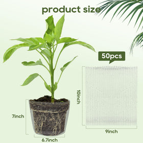 Topfurn root protector installed in soil shows root containment in a bed.