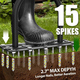 TOPHDY height-adjustable handle aerator for comfortable, extended use.