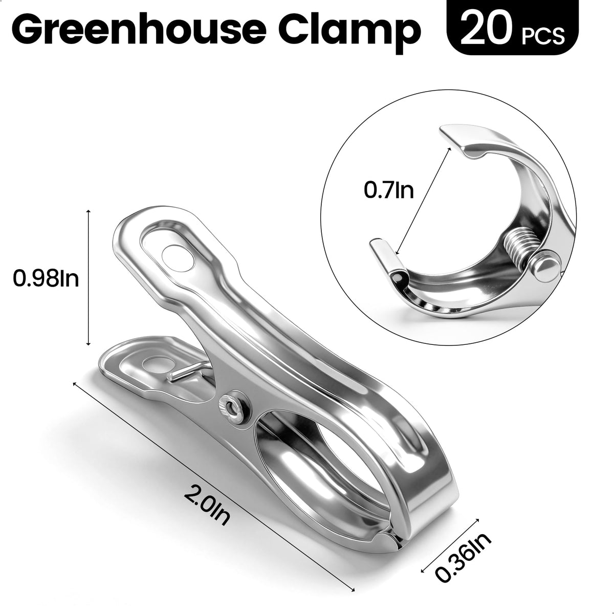Topiverse greenhouse clip set, 2-inch length, easy grip for netting and film